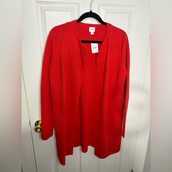 NWT J.Crew Factory Juliette Collarless Sweater Blazer – Size Small Red-Orange | - Picture 3 of 12